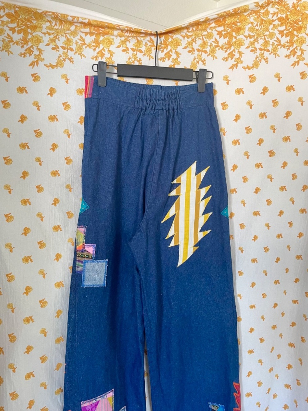 Upcycled Noah’s Flood Patchwork Pull On Jeans - Picture 7 of 8